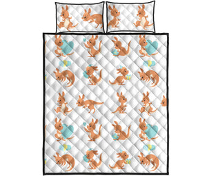 Cute Kangaroo pattern Quilt Bed Set