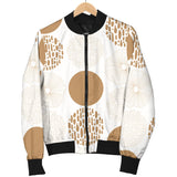 Gold Texture Mushroom Pattern Women'S Bomber Jacket