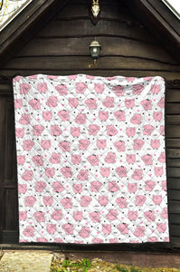Pig Pattern Print Design 03 Premium Quilt
