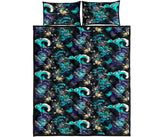 Dragon sea wave pattern Quilt Bed Set