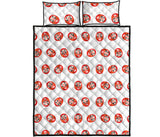 Daruma japanese wooden doll pattern Quilt Bed Set