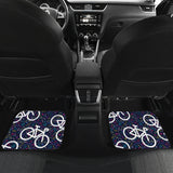 Bicycle Pattern Print Design 03 Front and Back Car Mats