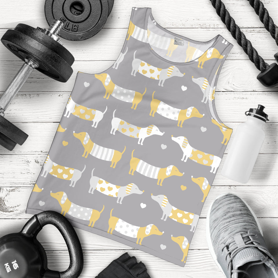Cute dachshund dog pattern Men Tank Top