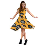 Boston Terrier Design Pattern Sleeveless Midi Dress