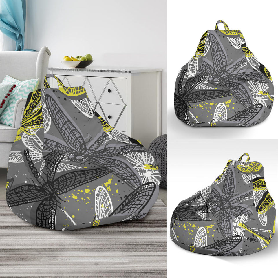 Hand Drawn Dragonfly Pattern Bean Bag Cover