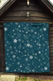 Snowflake Pattern Dark Background Premium Quilt
