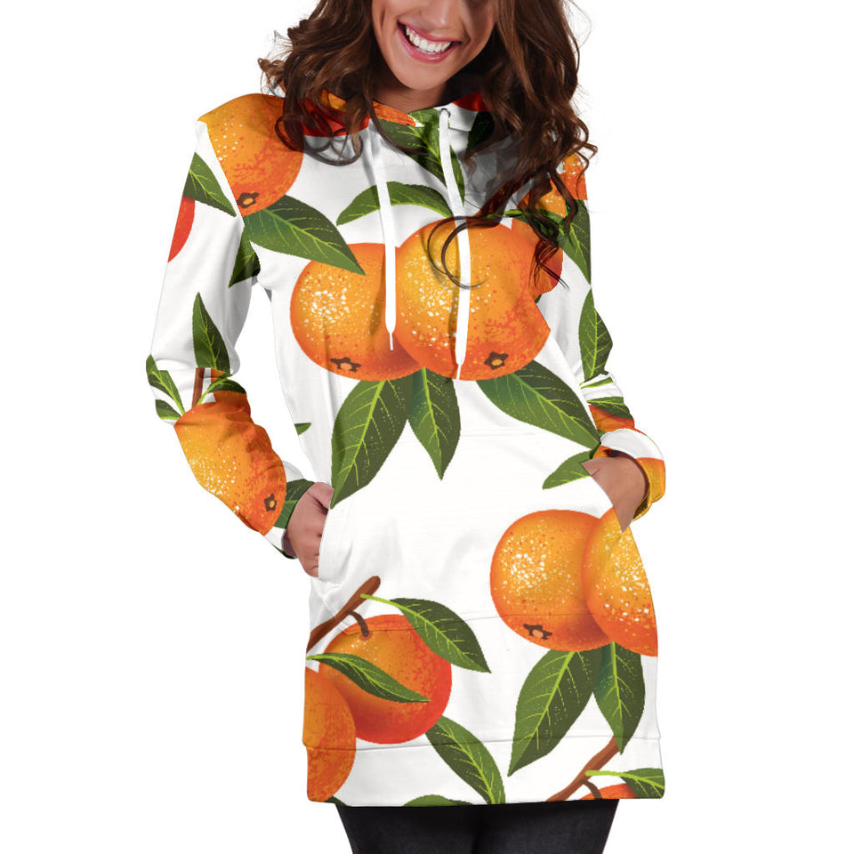 Oranges Pattern Background Women'S Hoodie Dress