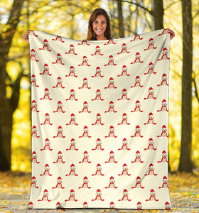 Golden Retriever Pattern Print Design 01 Premium Blanket
