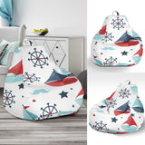Cute Color Paper Sailboat Pattern Bean Bag Cover