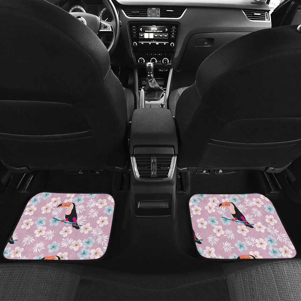 Beautiful Toucan Flower Leaves Front And Back Car Mats