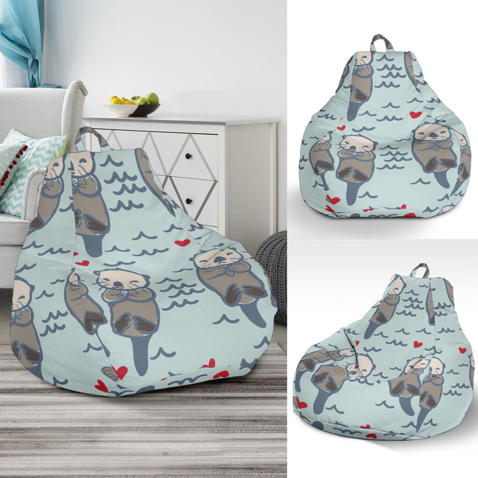 Lovely Sea Otter Pattern Bean Bag Cover