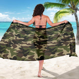 Dark Green Camo Camouflage Pattern Sarong