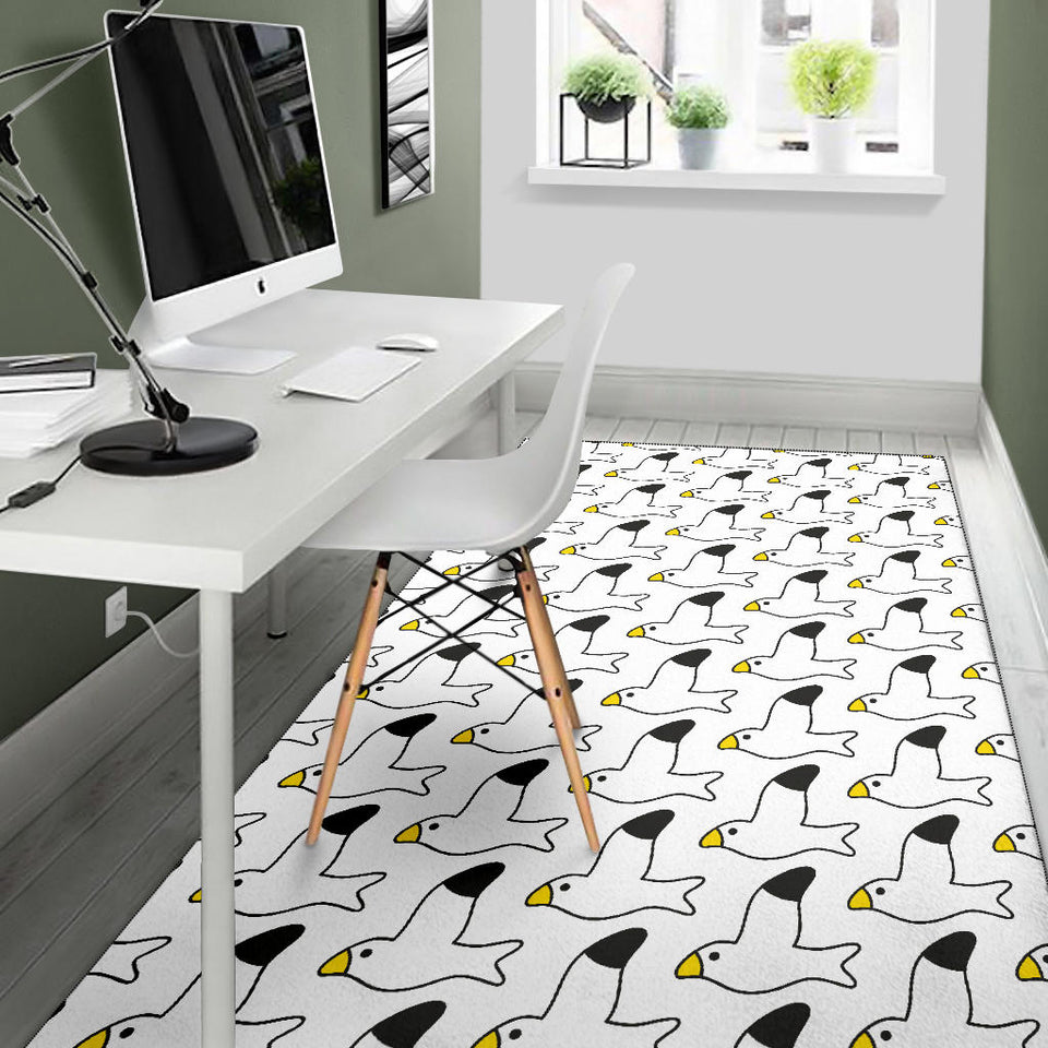 Seagull Pattern Print Design 05 Area Rug