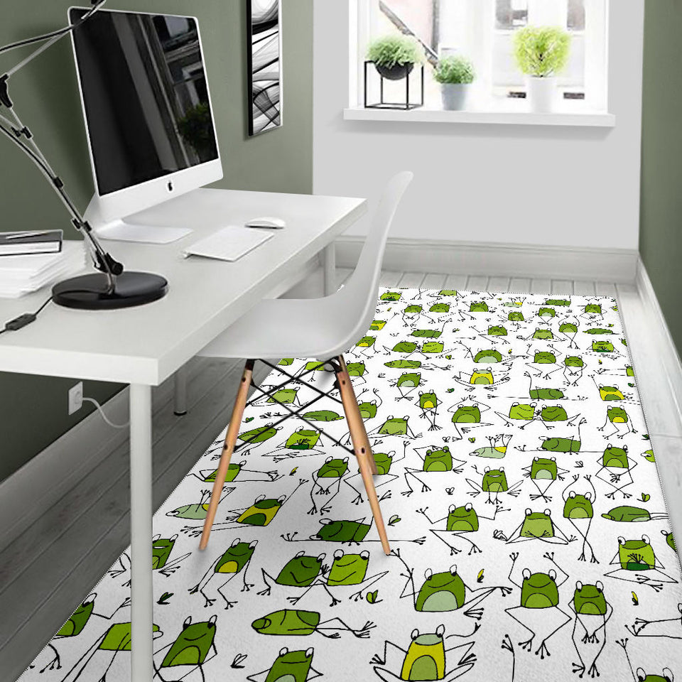 Sketch Funny Frog Pattern Area Rug