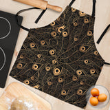 Gold Peacock Feather Pattern Adjustable Apron