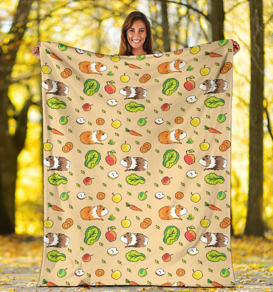 Guinea Pig Pattern Print Design 05 Premium Blanket