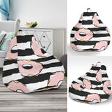 Donuts Pink Icing Striped Pattern Bean Bag Cover