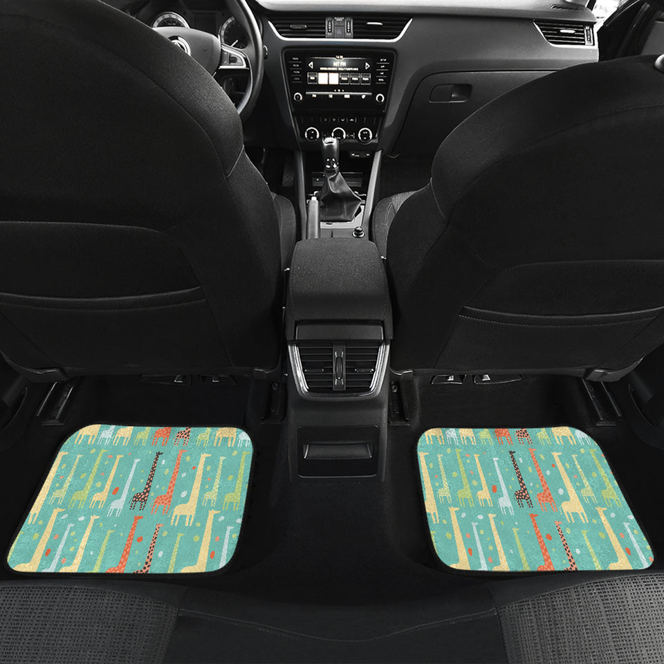 Giraffe Pattern Print Design 01 Front and Back Car Mats