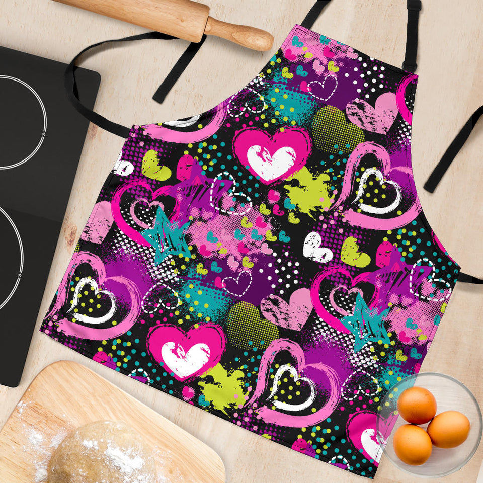 Heart Dot Wave Star Creative Design Pattern Adjustable Apron
