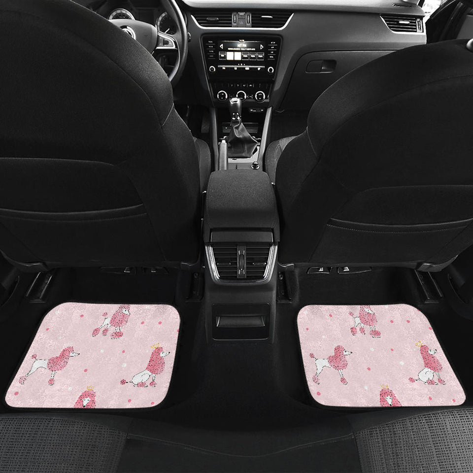 Poodle Dog Pink Color Theme Front And Back Car Mats
