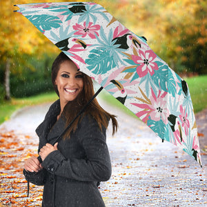 Toucan Tropical Flower Leave Pattern Umbrella