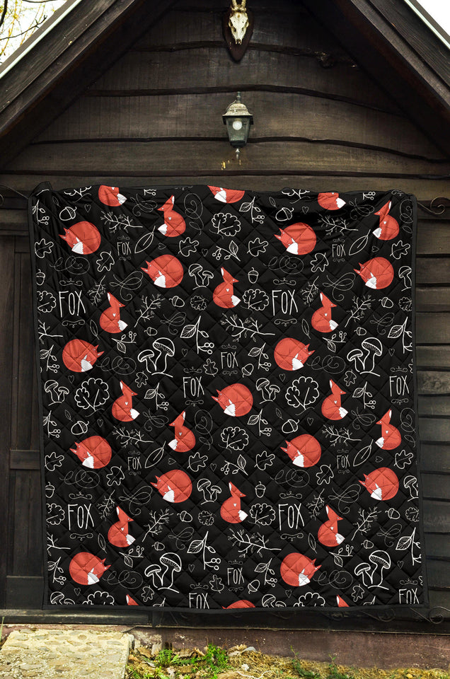 Fox Sleeping Fox Pattern Premium Quilt