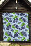 Watercolor Grape Pattern Premium Quilt