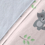 Cute Raccoons Leaves Pattern Premium Blanket