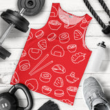 sushi pattern red background Men Tank Top