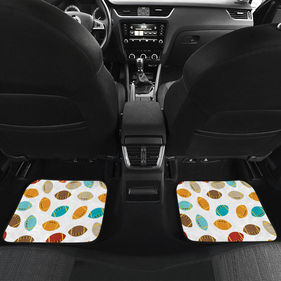 Colorful American Football Ball Pattern Front And Back Car Mats