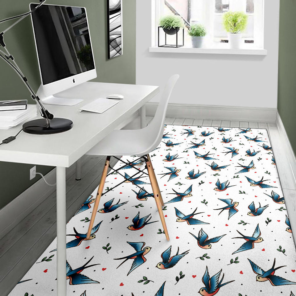 Swallow Pattern Print Design 04 Area Rug