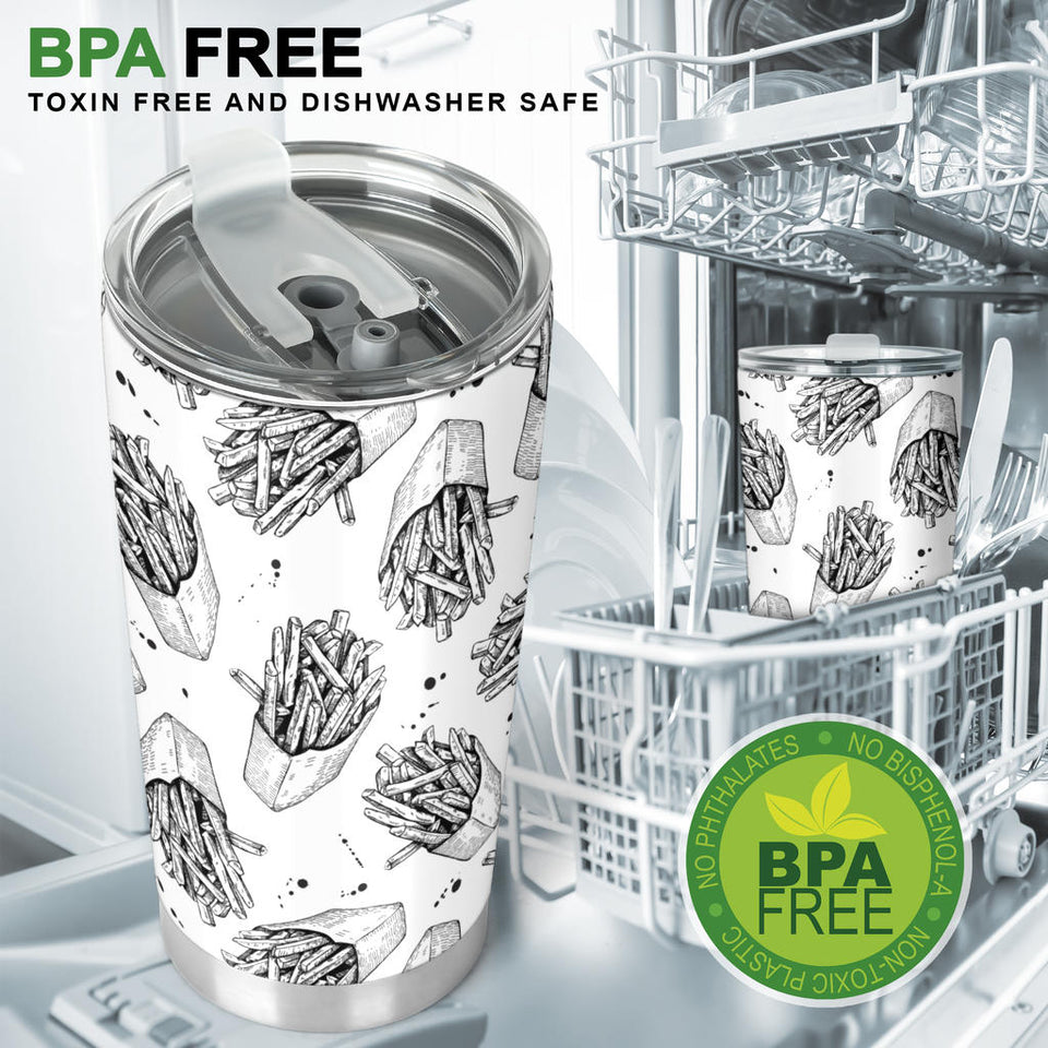 Hand Drawn French Fries Pattern Tumbler