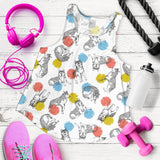 Siberian husky and colorful circle pattern Women Racerback Tank Top