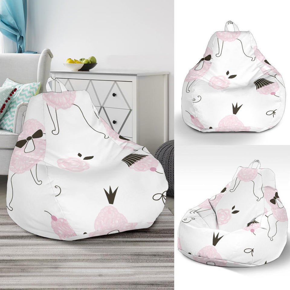 Poodle Dog Rose Cake Pattern Bean Bag Cover