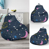 Space Pattern With Planets, Comets, Constellations And Stars Bean Bag Cover