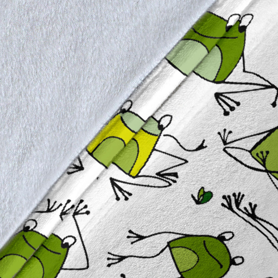 Sketch Funny Frog Pattern Premium Blanket