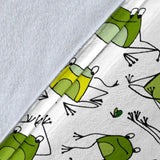 Sketch Funny Frog Pattern Premium Blanket