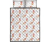 Chihuahua bone paw pattern Quilt Bed Set