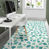Green Ginkgo Leaves Pattern Area Rug
