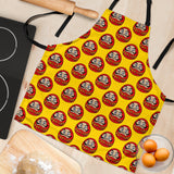 Daruma Japanese Wooden Doll Yellow Background Adjustable Apron