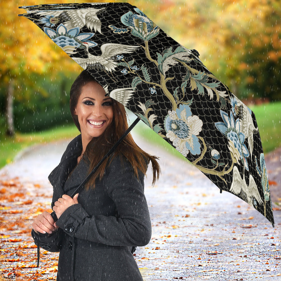 Japanese Crane Ornament Elements Umbrella