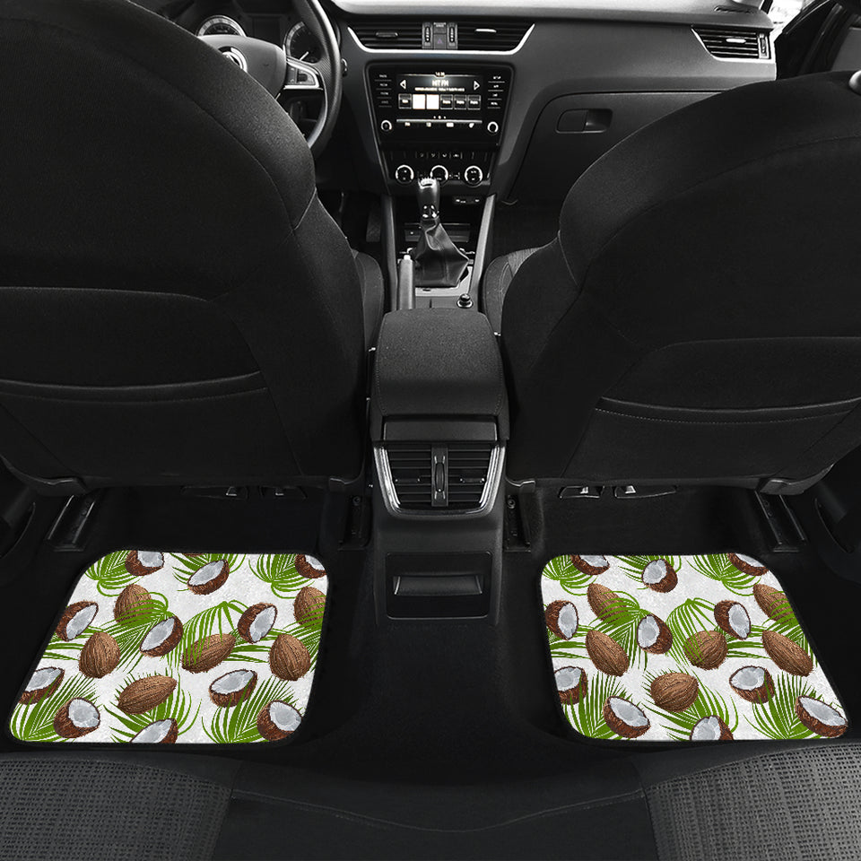 Coconut Pattern Print Design 04 Front and Back Car Mats