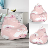 White Swan And Flower Love Pattern Bean Bag Cover