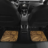 Cocoa Beans Tribal Polynesian Pattern Background Front And Back Car Mats