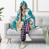 Cute Sailboat Pattern Hooded Blanket