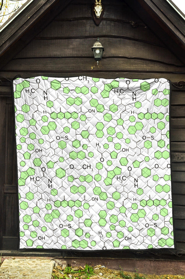 Chemistry Periodic Table Pattern Print Design 03 Premium Quilt