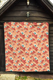 Camper Van Pattern Print Design 03 Premium Quilt