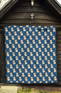 Golden Retriever Pattern Print Design 03 Premium Quilt