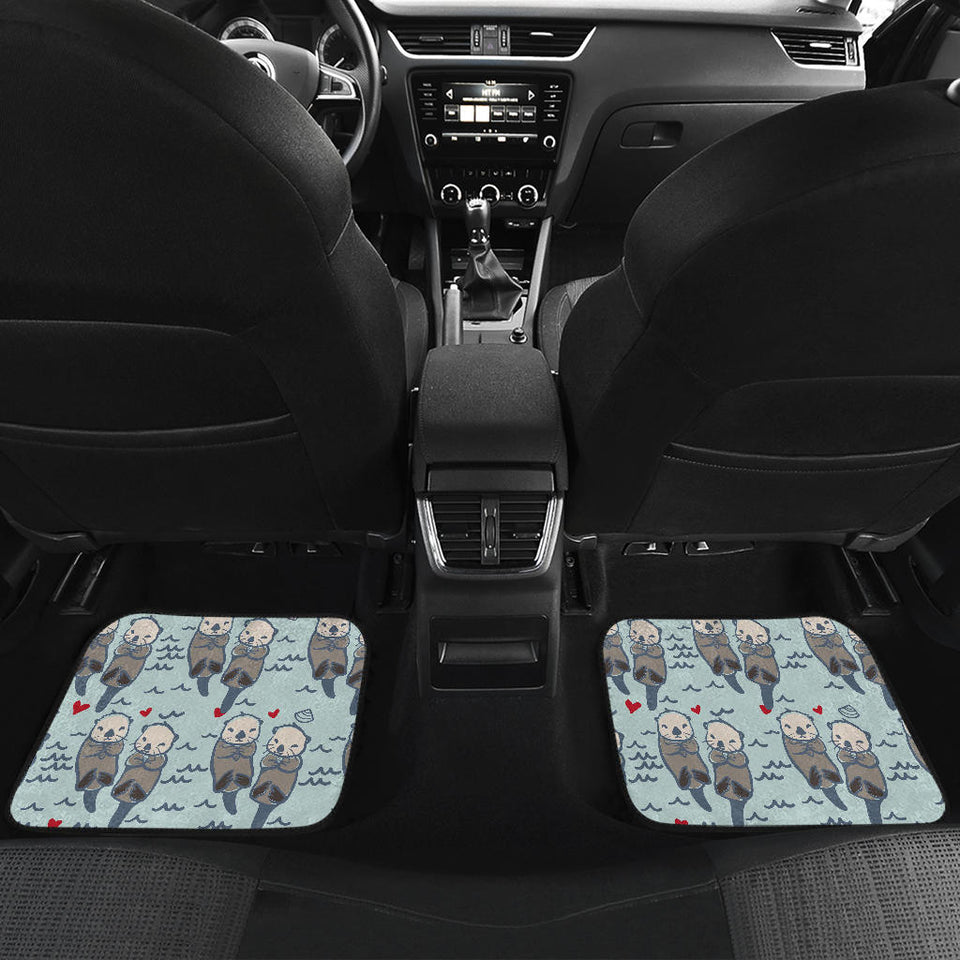 Lovely Sea Otter Pattern Front And Back Car Mats