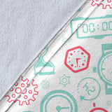 Clock Time Pattern Blackground Premium Blanket